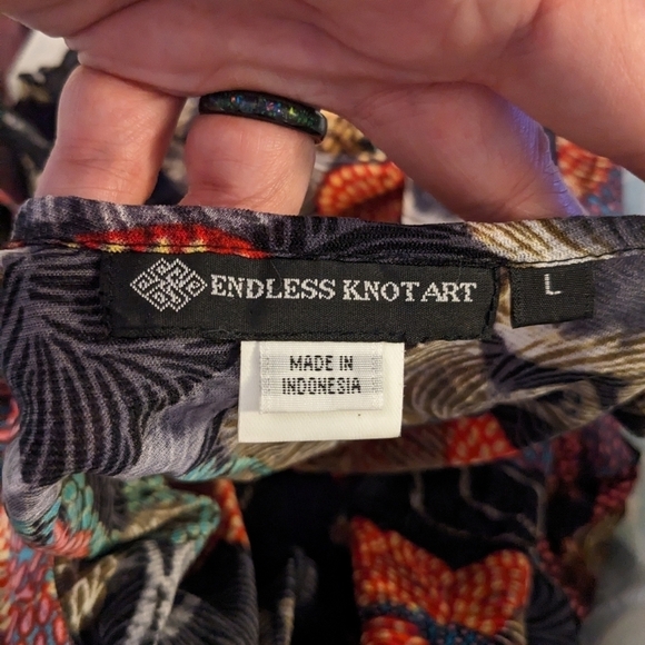 Endless Knot Art Nylon Slip Dress Sz M - Picture 7 of 8